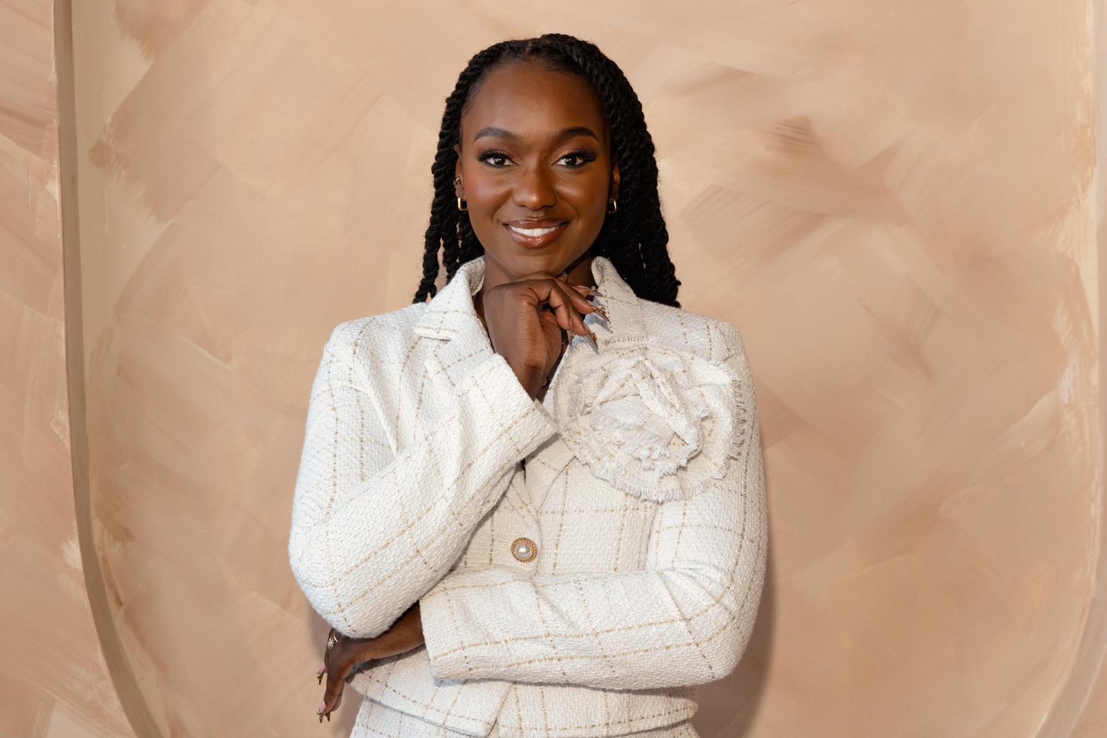 Second look from a white suit business branding session